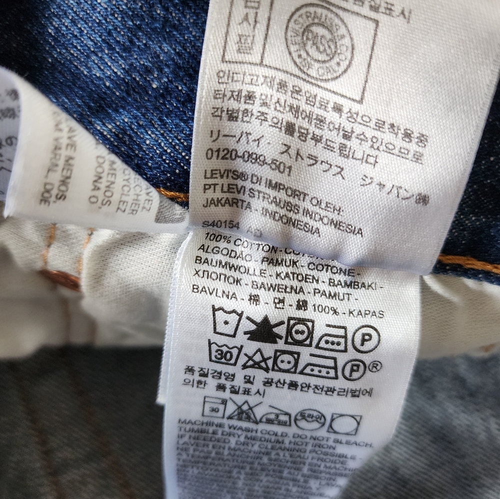 Levi's 501 Original Fit Straight Leg Blue Jeans Men's Size 36 - Picture 12 of 13